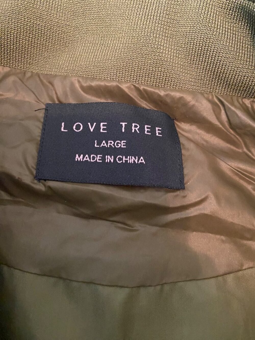 Love Tree Olive Green Quilted Puffer Vest Zip Front & Snap Pockets Large - Picture 3 of 8